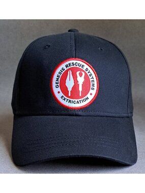 Genesis Rescue Systems Logo USED Hat (Black, Velcroback, Extrication Tools)